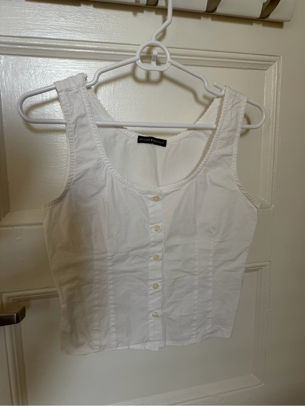 Brandy Melville White Button Front Tank